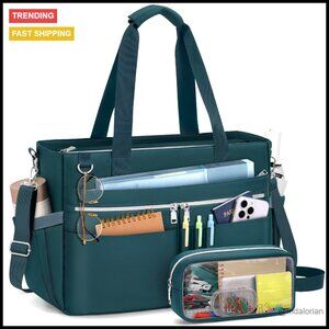 Professional Tote Briefcase with 22 Pockets Laptop Bag Work Utility Messenger